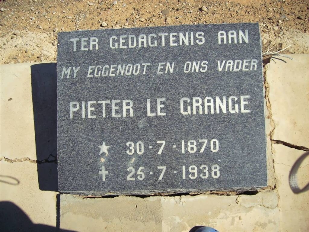 GRANGE Pieter, le 1870-1938