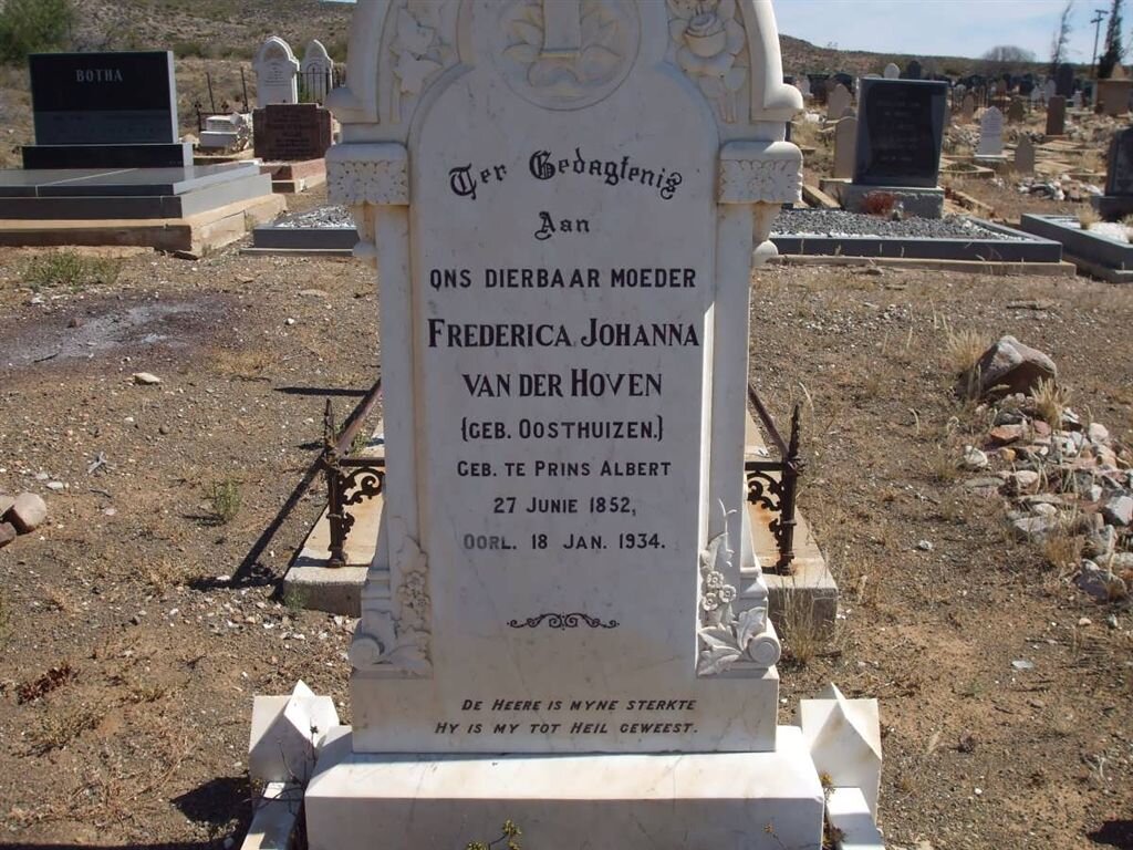 HOVEN Frederica Johanna, van der nee OOSTHUIZEN 1852-1934
