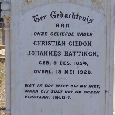 HATTINGH Christian Giedon Johannes 1854-1928