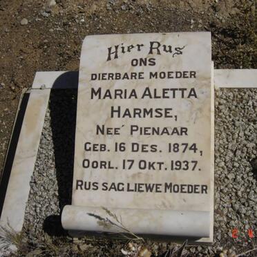 HARMSE Maria Aletta nee PIENAAR 1874-1937