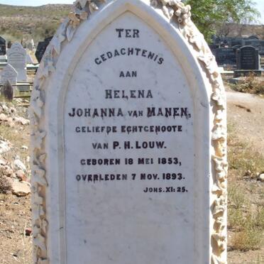 LOUW Helena Johanna nee VAN MANEN 1853-1893