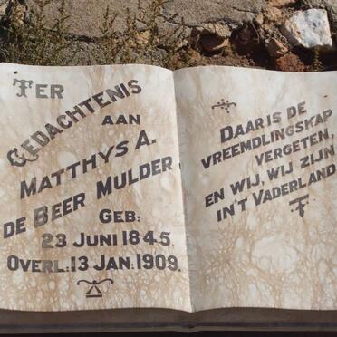 MULDER Matthys A. de Beer 1845-1909