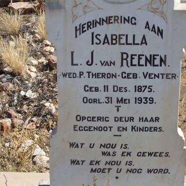 REENEN Isabella L.J., van nee VENTER 1875-1939