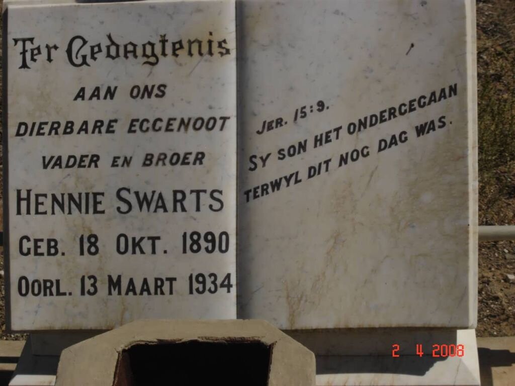 SWARTS Hennie 1890-1934