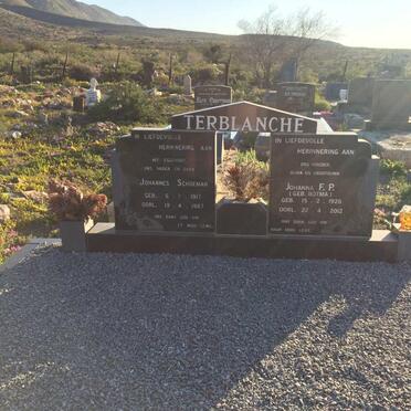 TERBLANCHE Johannes Schoeman 1917-1987 &amp; Johanna F.P. BOTMA 1926-2012