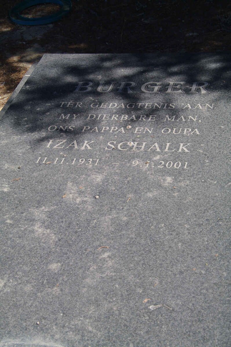 BURGER Izak Schalk 1931-2001
