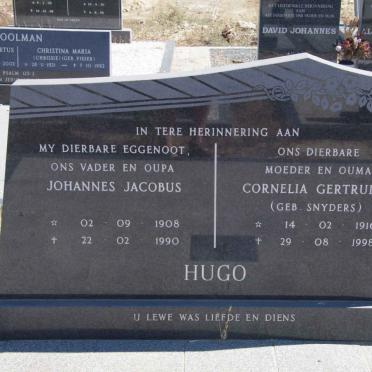 HUGO Johannes Jacobus 1908-1990 &amp; Cornelia Gertruida SNYDERS 1916-1998