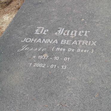 JAGER Johanna Beatrix, de nee de BEER 1937-2002