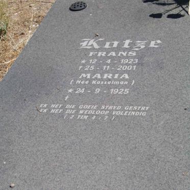 KOTZE Frans 1923-2001 &amp; Maria KASSELMAN 1925- 