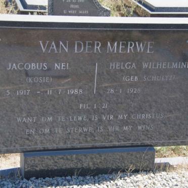 MERWE Jacobus Nel, van der 1917-1988 &amp; Helga Wilhelmine SCHULTZ 1928-