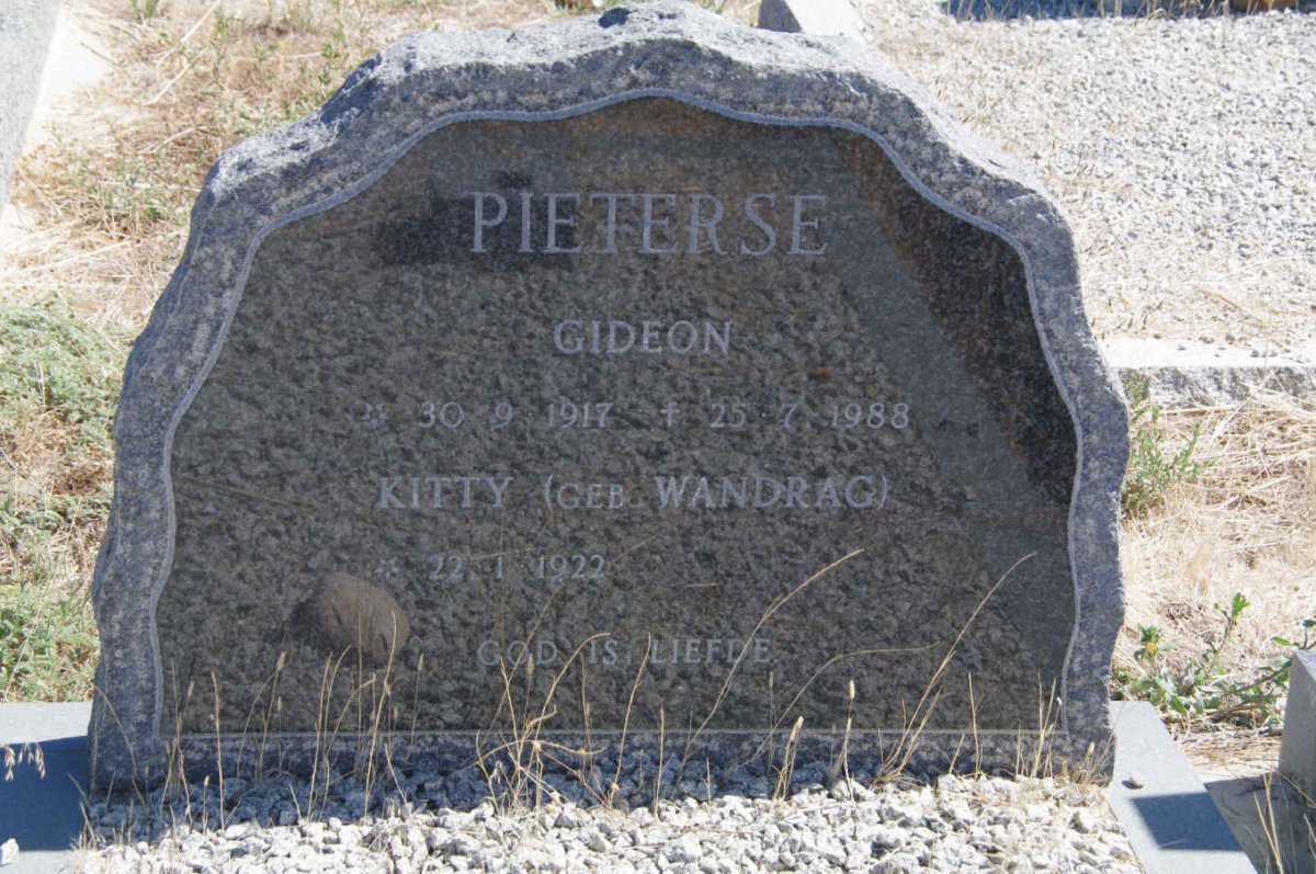 PIETERSE Gideon 1917-1988 &amp; Kitty WANDRAG 1922-