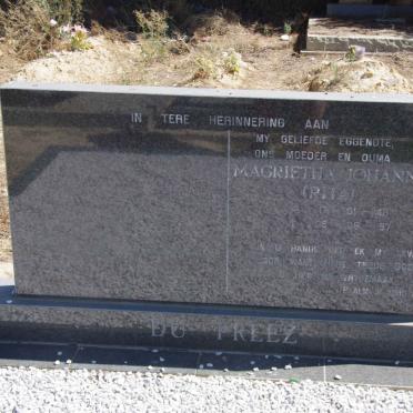 PREEZ Magrietha Johanna, du 1948-1997