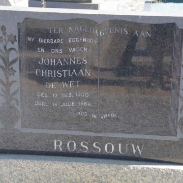 ROSSOUW Johannes Christiaan De Wet 1900-1969