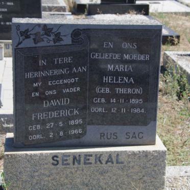 SENEKAL Dawid Frederick 1895-1966 &amp; Maria Helena THERON 1895-1984