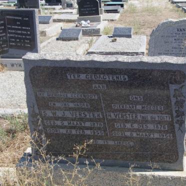 VERSTER S.W.J. 1876-1955 &amp; H. DU TOIT 1876-1956