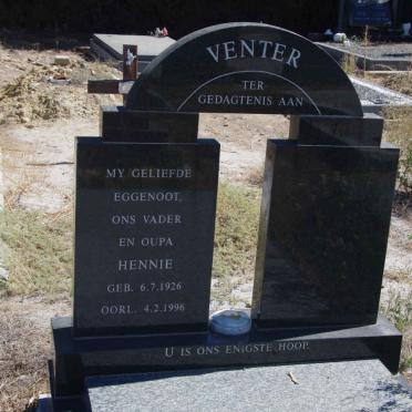 VENTER Hennie 1926-1996