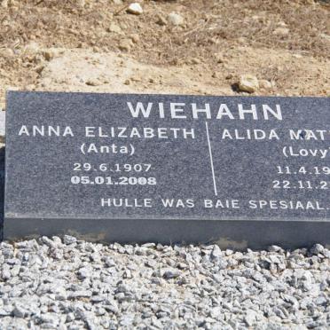 WIEHAHN Anna Elizabeth 1907-2008 :: WIEHAHN Alida Mathilda 1911-2003