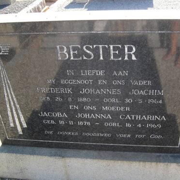 BESTER Frederik Johannes Joachim 1880-1964 &amp; Jacoba Johanna Catharina 1878-1969