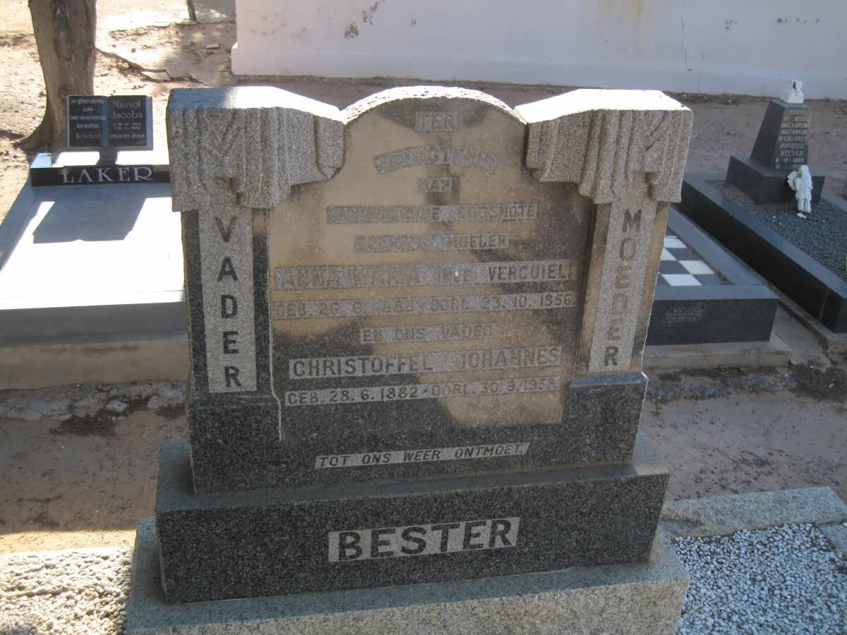 BESTER Christoffel Johannes 1882-1958 &amp; Anna Maria VERCUIEL 1888-1956