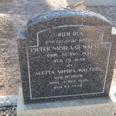 WALTERS Pieter Nicolaas -1935 &amp; Aletta Sophia BURGER -1956