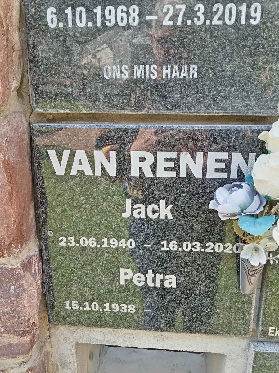 RENEN Jack 1940-2020 &amp; Petra 1938-