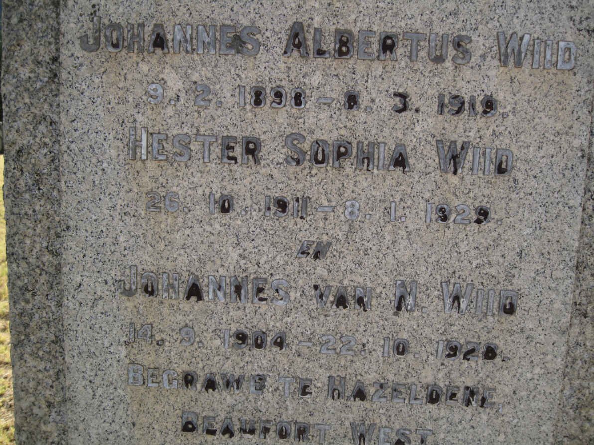 WIID Hester Sophia 1911-1929