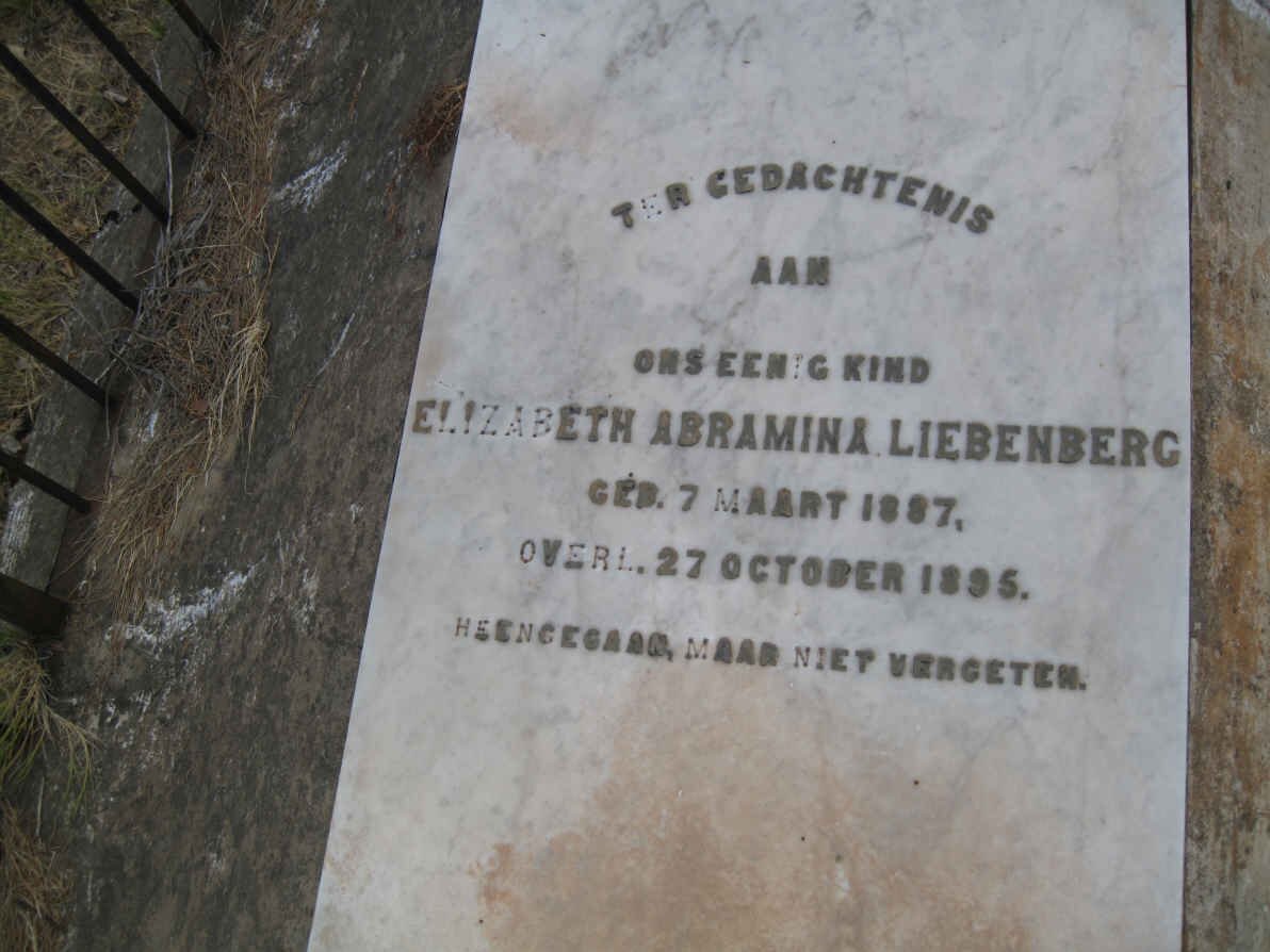 LIEBENBERG Elizabetha Abrahamina 1887-1895
