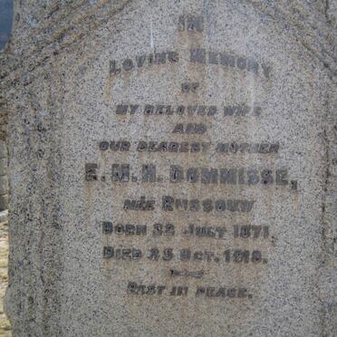 DOMMISSE E.M.H. nee RUSSOUW  1871-1918