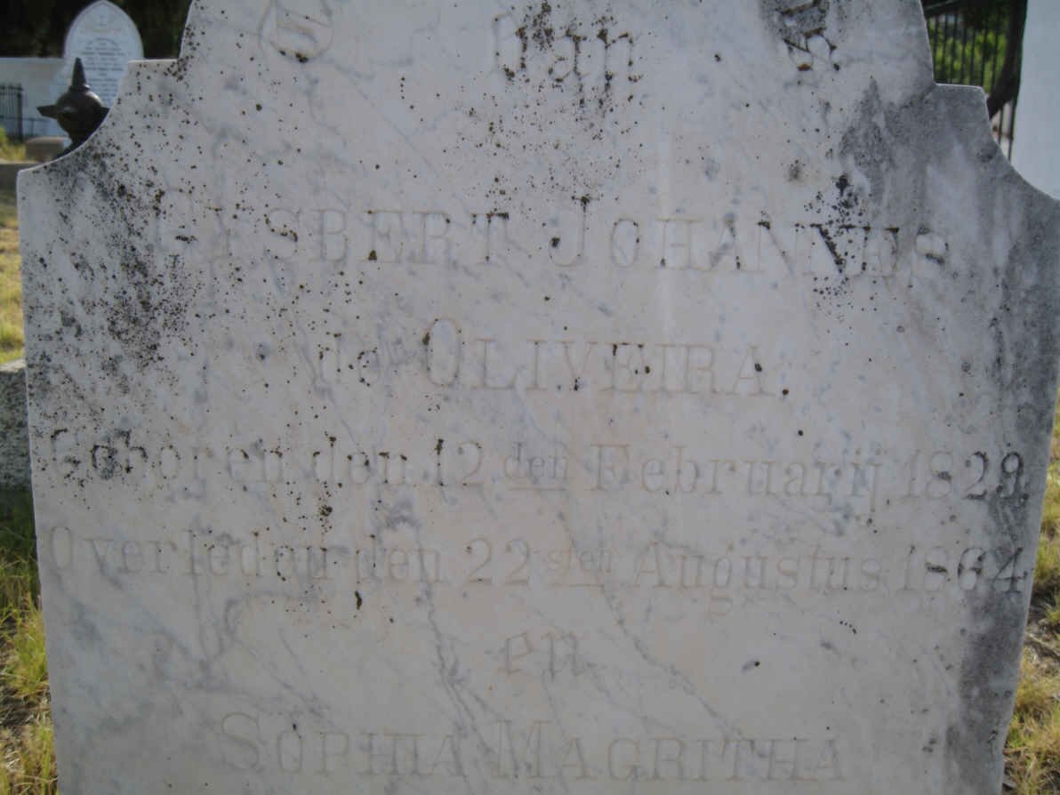 OLIVEIRA Gysbert Johannes, de 1829-1864