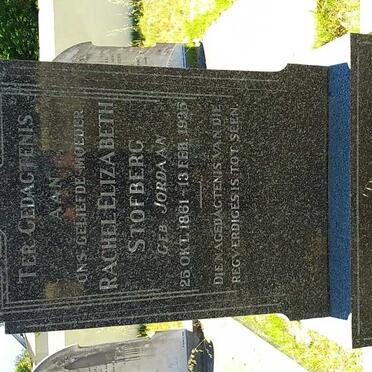 STOFBERG Rachel Elizabeth nee JORDAAN 1861-1935