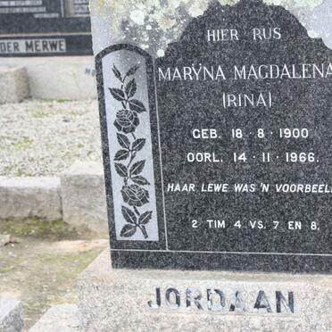 JORDAAN Maryna Magdalena 1900-1966