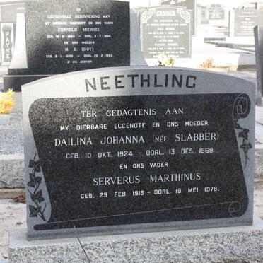 NEETHLING Serverus Marthinus 1916-1978 &amp; Dailina Johanna SLABBER 1924-1969