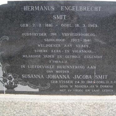 SMIT Hermanus Engelbrecht 1881-1963 &amp; Susanna Johanna Jacoba VISSER 1882-1967