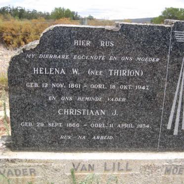 LILL Christiaan J., van 1866-1954 &amp; Helena W. THIRION 1861-1947