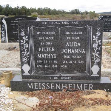 MEISSENHEIMER Pieter Matthys 1912-1986 &amp; Alida Johanna FAASEN 1934-