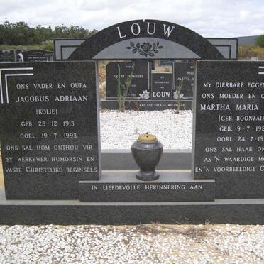 LOUW Jacobus Adriaan 1913-1993 &amp; Martha Maria Sophia BOONZAAIER 1920-1986