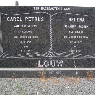 LOUW Carel Petrus van der Merwe 1917-1992 &amp; Helena Johanna Jacoba EHLERS 1917-2004