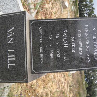 LILL Sarah J.J., van 1903-1989