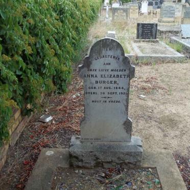 BURGER Anna Elizabeth 1844-1921