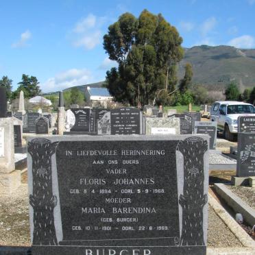 BURGER Floris Johannes 1894-1968 &amp; Maria Barendina BURGER 1901-1969