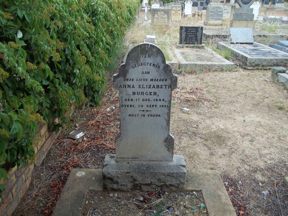 BURGER Anna Elizabeth 1844-1921