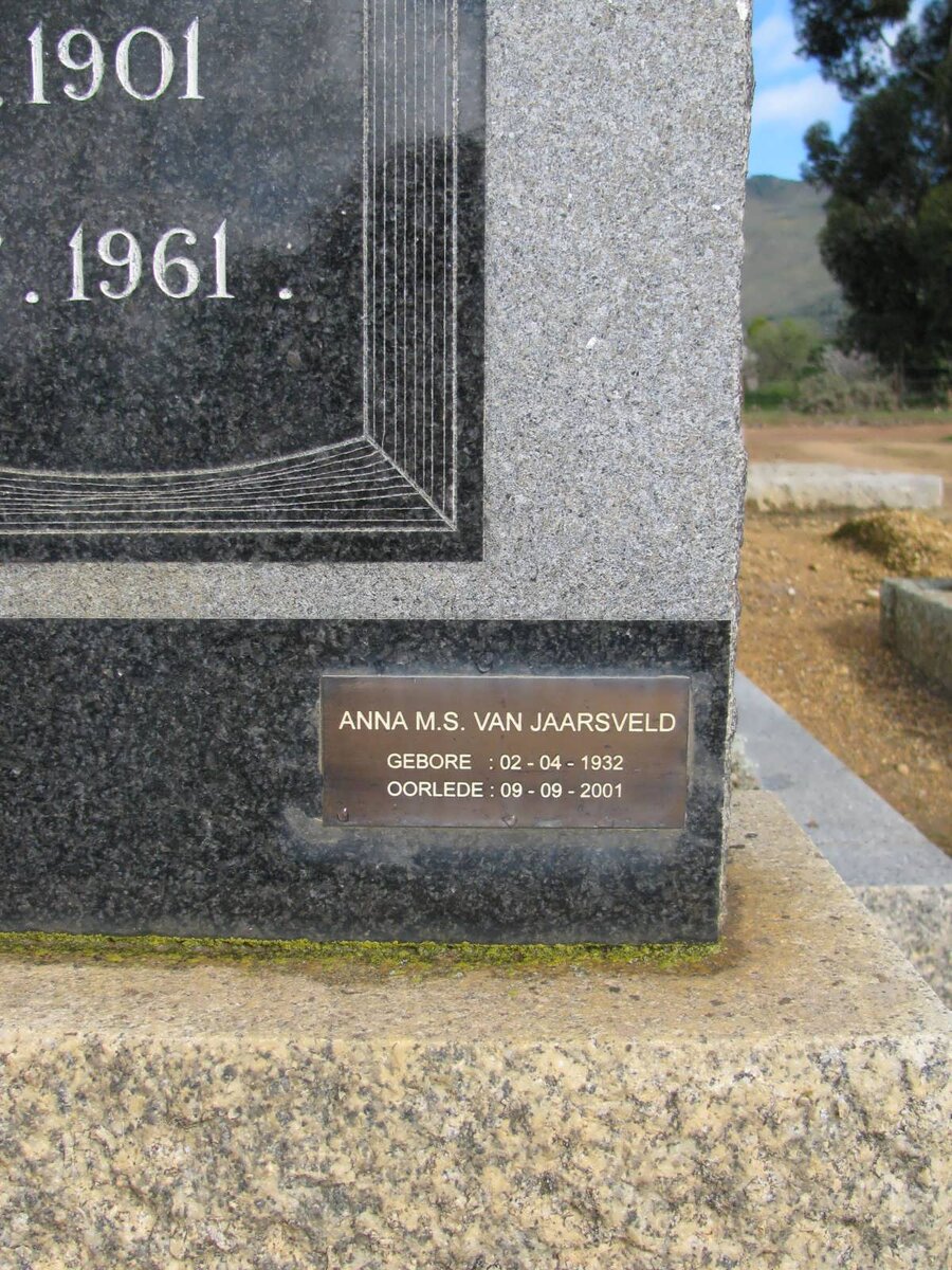 BRAND Coenraad F.J 1894-1971 &amp; Anna M.S. STRYDOM 1901-1961 :: JAARSVELD, van Anna M.S. 1932-2001