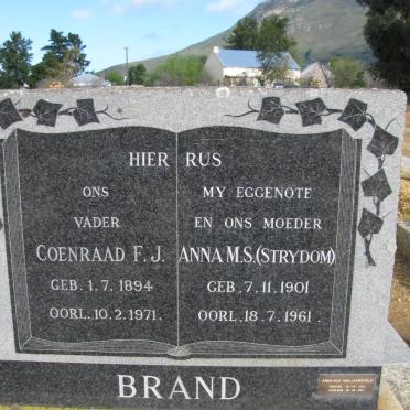 BRAND Coenraad F.J 1894-1971 &amp; Anna M.S. STRYDOM 1901-1961 :: JAARSVELD, van Anna M.S. 1932-2001