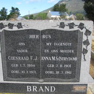 BRAND Coenraad F.J 1894-1971 &amp; Anna M.S. STRYDOM 1901-1961 :: JAARSVELD, van Anna M.S. 1932-2001