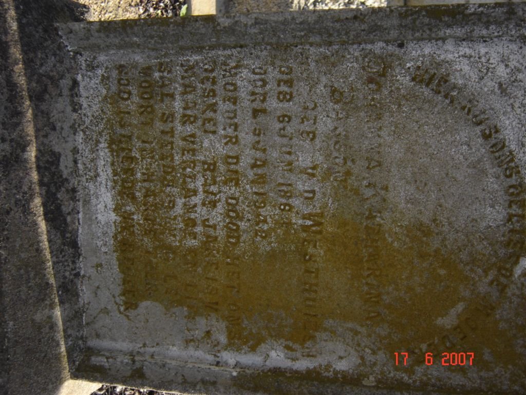 BASSON Johanna Katharina nee V.D. WESTHUIZEN 18?4-194?