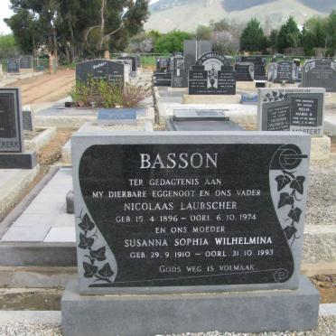 BASSON Nicolaas Laubscher 1896-1974 &amp; Susanna Sophia Wilhelmina 1910-1993