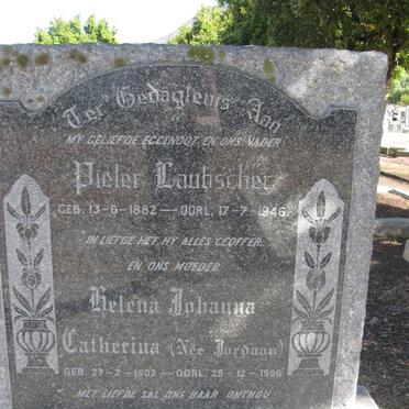 BUCKLE Pieter Laubscher 1882-1946 &amp; Helena Johanna Catharina JORDAAN 1902-1996