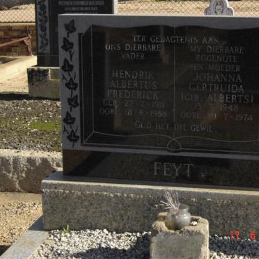 FEYT Hendrik Albertus Frederick 1911-1988 &amp; Johanna Gertruida ALBERTS 1948-1974