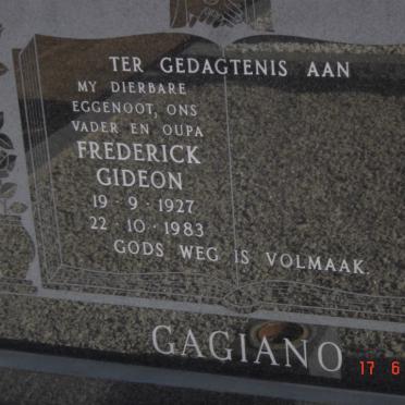 GAGIANO Frederick Gideon 1927-1983