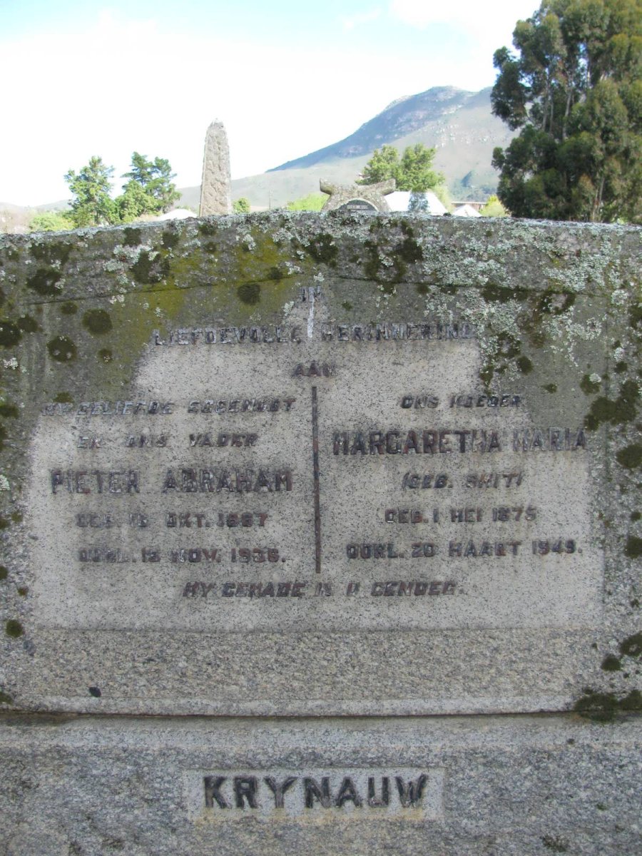 KRYNAUW Pieter Abraham 1867-1936 &amp; Margaretha Maria SMIT 1875-1949